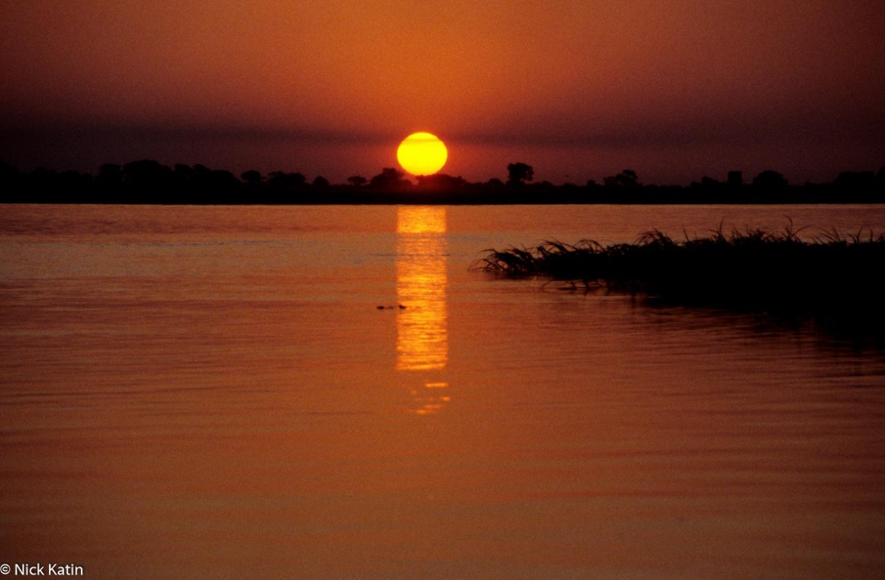 Sunset on the Chove River in Chobe National Park, Botswana