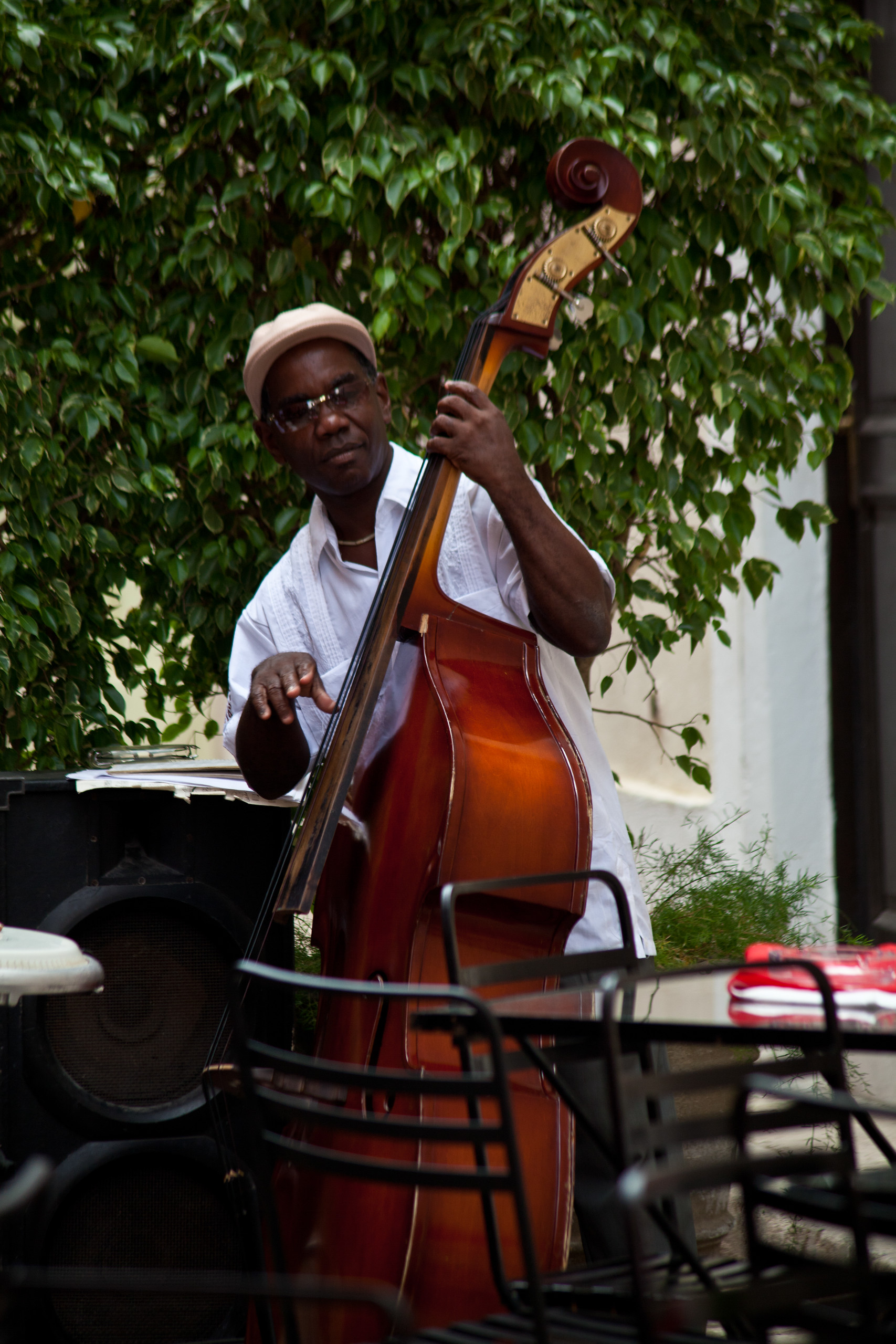 Band members playing in a restaurant in Havana