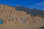 The ruins of Taos Pueblo in Taos, New Mexico, USA predates the Spanish arrival in the Americas.